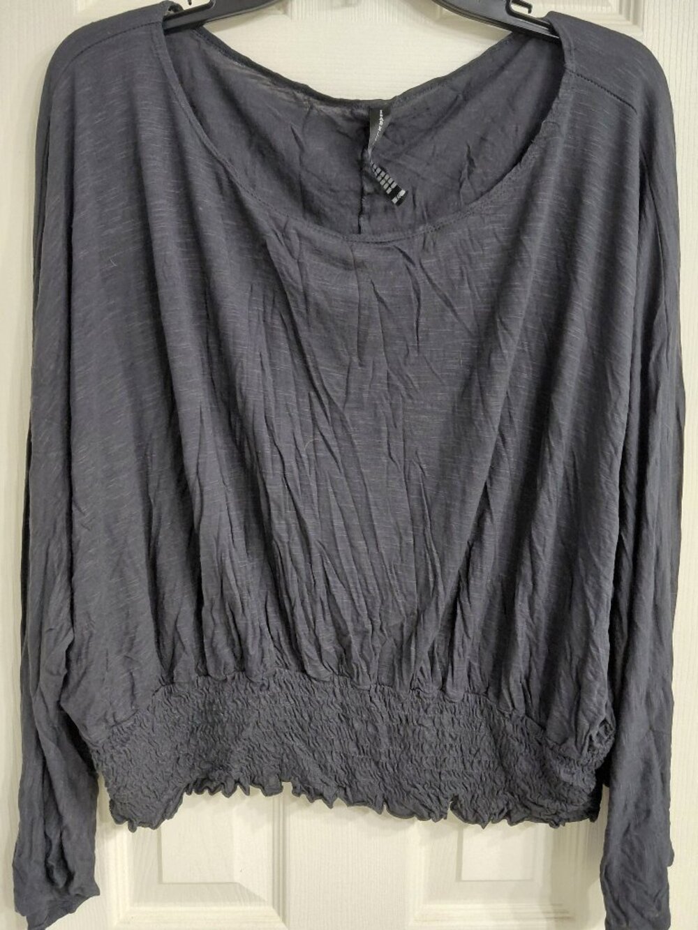 Dark Gray Long Sleeve Blouse